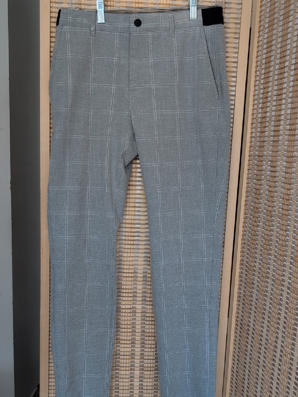 Zara Light Gray Windowpane Dress Pants